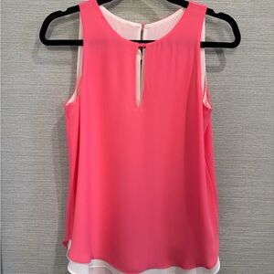 Maurices Pink Sleeveless Blouse with Layered Hem